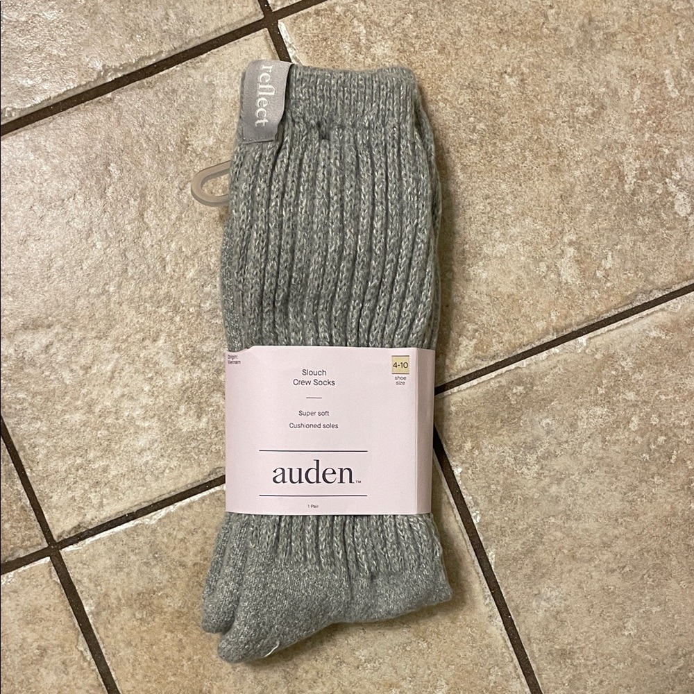 Auden Heather Gray Slouch Crew Socks
